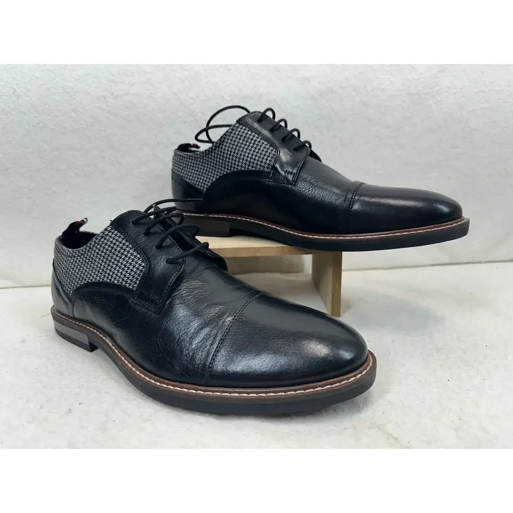 Ben Sherman Brent Men's Cap Toe Oxford Shoes Houdstooth Print Size 10.5 NWOT